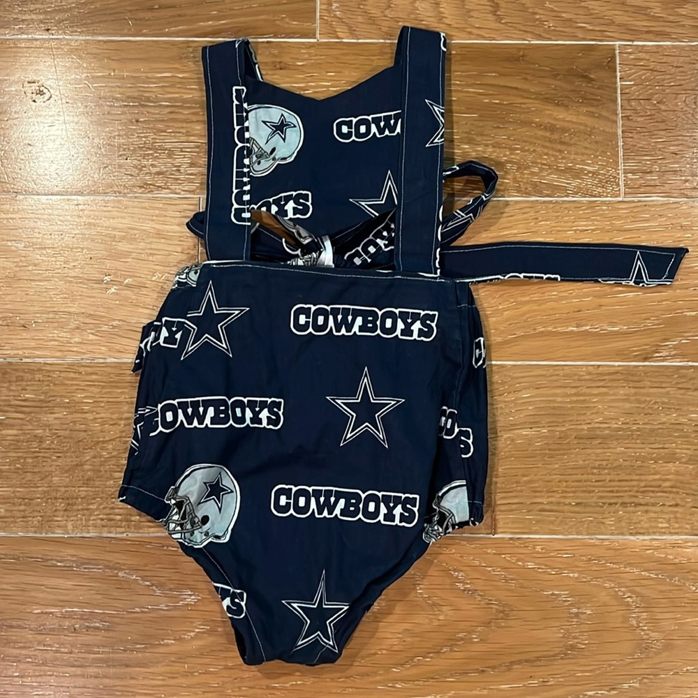 Dallas Cowboys Little Ladies customs romper for toddlers.